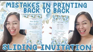 ANSWERING QUESTIONS & MISTAKES IN PRINTING BACK TO BACK SLIDING INVITATION | Cassy Soriano