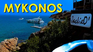MYKONOS, GREECE 4K HDR – Jackie O’ Beach Club and Town Bar – Scenic Mediterranean Sea