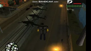 Helicopters stop the train in gta san andreas