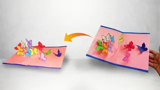 3D Butterfly Pop Up card making- paper craft- greetings idea-DIY 3D Butterfly POP UP card