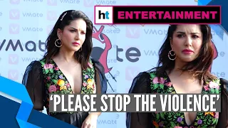 ‘Let’s figure a solution without hurting each other’: Sunny Leone condemns violence