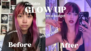 GLOW UP WITH ME (on a budget)!! Thrifting a new outfit, diy hair cut, & more!