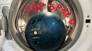 Experiment - Bowling Ball on Top Speed - in a Washing Machines