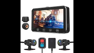 VSYSTO 4.5'' Screen Motorcycle Dash Cam, WiFi WDR HD 1080P Front & Rear Fish Eye Lens with GPS TPMS