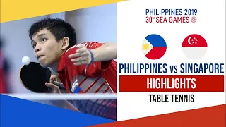 PHI 🇵🇭 v SGP 🇸🇬 – Table Tennis | 2019 SEA Games