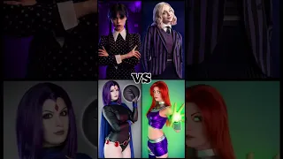 Wednesday VS Raven VS Enid VS Starfire #shorts