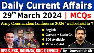 29 March 2024 | Current Affairs Today | Daily Current Affairs | Current affair 2024 | Dewashish Sir