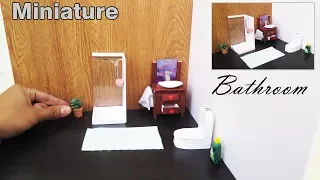 DIY Miniature Bathroom  | dollhouse -  easy crafts ideas