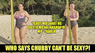 WHO SAYS' CHUBBY CAN'T BE SEXY! KARLA KABOGERA SA BEACH PHOTO IN ONE PIECE BIKINI!