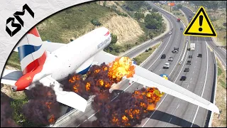 GTA 5 - AIR CRASH - EMERGENCY LANDING - REACTOR EXPLOSION - Flight Simulator
