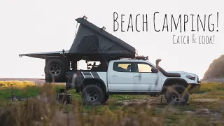 Truck Camping on a Black Sand Beach | Eating Dungeness Crab on the Beach