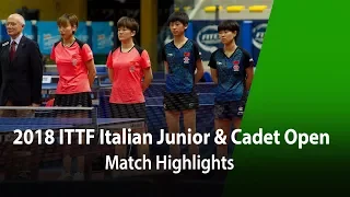 2018 Italian Junior & Cadet Open Highlights I Wu Y./Chen Yi vs Huang Fanzhen/Qian Tianyi (Final)