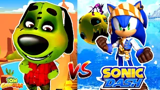 Talking Tom Gold Run VS Sonic Dash: Зомби Бэн VS Пират Соник