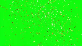 Golden Direction Confetti Explosion on Chroma Key Green Screen