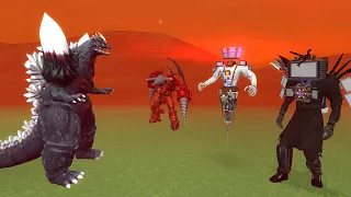 Skibidi Toilet Đại Chiến - Team Kaiju Godzilla VS Team Tv Man + Drill Man - Ai Mạnh Hơn ?