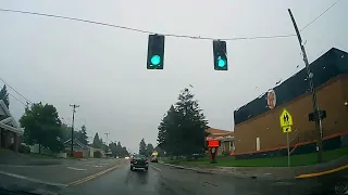 Driving in Idaho Falls in a Rainy Day