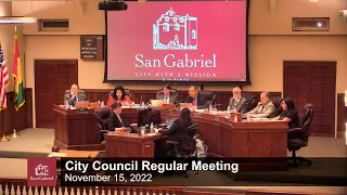 City Council - November 15, 2022 Regular Meeting - City of San Gabriel