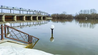 Паводки в Кургане: уровень воды в реке Тобол продолжает снижаться