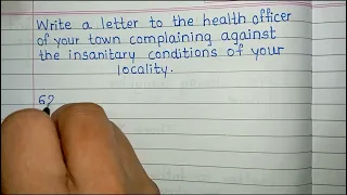 Letter to the health officer about insanitary conditions of your area| Health officer ko application