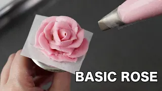 how to pipe a basic rose [ Cake Decorating For Beginners ]