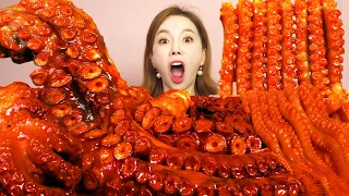 [Mukbang ASMR] Giant King Octopus🐙Live Small Octopus Suckers 초대왕문어와 산낙지 해물찜 Eatingsound Ssoyoung