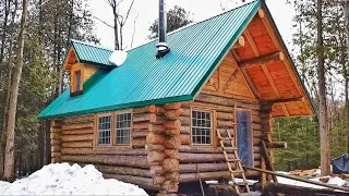 Putting in our Log Cabin Windows! Big Difference! / Ep80 / Outsider Log Cabin