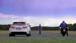 Markku Alén & Audi RS6 VS  poliisimoottoripyörä (Teknavi 2013)