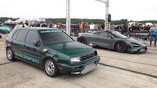 950HP Volkswagen Golf 3 R32 Turbo 4Motion vs 1100HP McLaren 765LT