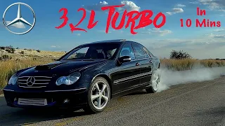 W203 Mercedes M104 3.2 TURBO Build In 10 Minutes (The German 2JZ)