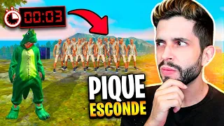 PEGUEI GERAL?! PIQUE ESCONDE NÍVEL IMPOSSÍVEL NO FREE FIRE!!