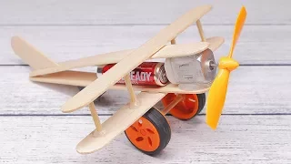 How to make A Plane with DC Motor - Toy Wooden Plane DIY