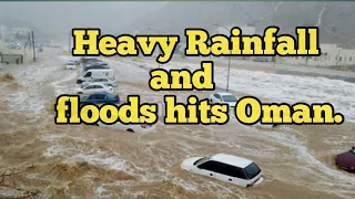 Heavy rain in Sultanate of Oman.  || Make the desert into river and causing some villages flooded.