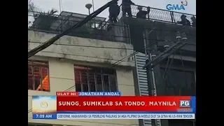 UB: Sunog, sumiklab sa Tondo, Maynila