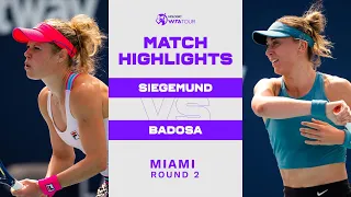 Laura Siegemund vs. Paula Badosa | 2023 Miami Round 2 | WTA Match Highlights