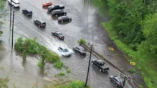 07-09-2023 Quakertown PA Drone Footage of Flash Flooding and Water Rescue