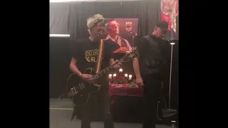 Keith Richards playing guitar Backstage in his room before the show