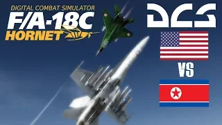 DCS: 3 North Korean Migs Vs F/A-18C Hornet Dogfight