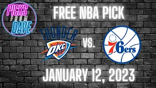 FREE NBA PICK   January 12 2023   Oklahoma City Thunder vs Philadelphia 76ers