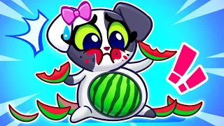 🙀 Don’t Overeat, Baby! 🍉🍕🍭 Stay Healthy! 💪|| Kids Cartoons by Purr-Purr Tails 🐾