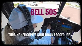 How to land and shut down a Bell 505 turbine helicopter