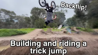 Building and riding a trick jump || Backflip!