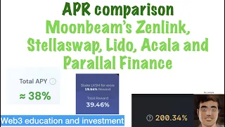 APR comparison between Zenlink, Lido, Stellaswap from Moonbeam, and Karura and Parallel Finance