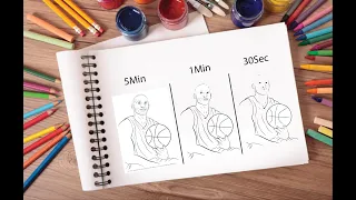I WAS NOT PREPARED! | 10 Minute, 1 Minute, 10 Second Speed Drawing Challenge (KOBE BRYANT LAKERS 24)