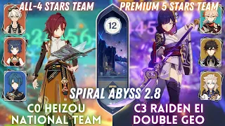 C0 Heizou National & C3 Raiden Shogun Double Geo | Spiral Abyss 2.8 Floor 12 - 9⭐