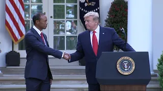 Donald Trump awards highest US civilian honour to Tiger Woods