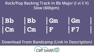 Bb Major - Slow Rock Backing Track - I vi ii V (60bpm)