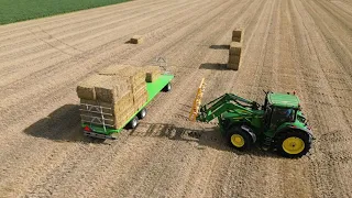 stro laden persen windmolens agri werk ploegen met dikke John Deere berm maaiers SHOW oost Groningen