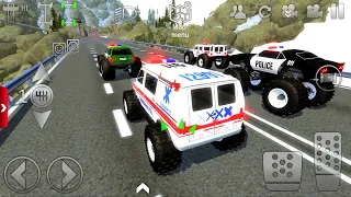 Offroad Outlaws - Ambulance, Fire Truck, Police Car - Extreme Off-Road Mobile Android Gameplay