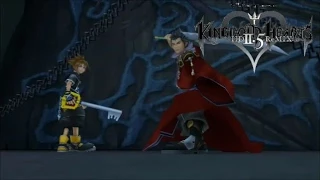 Kingdom Hearts -HD 2.5 Remix Sora,Auron and King Mickey Vs Cerberus