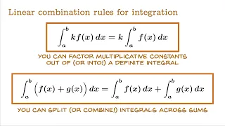 Rules for integrating linear combinations of functions